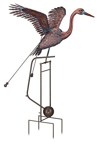 Decorative Garden Stakes — Regal Art & Gift Metal Crane Kinetic Garden Rocker