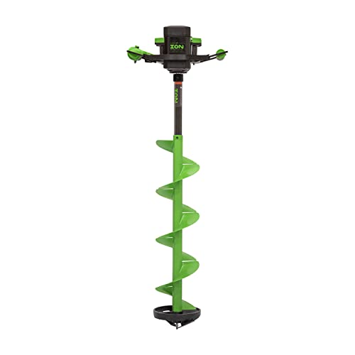 ION ICE FISHING Alpha Plus 8-Inch Gen 3 40V Lithium-ion Electric Ice Auger Green/Black