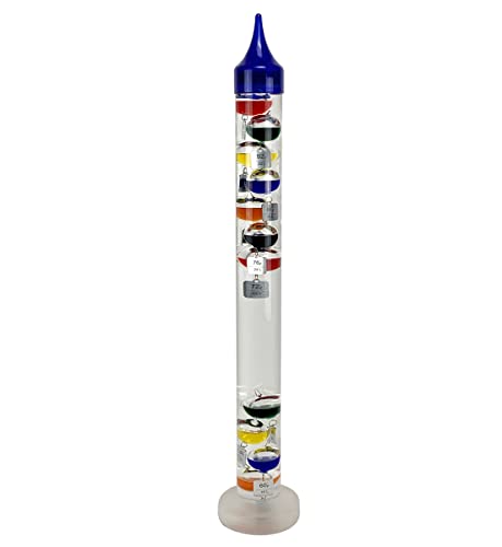 Glassic Gifts Galileo Thermometer 40" Tall Chrome