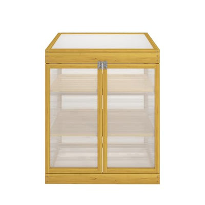 Cold Frames — Donext Wooden Cold Frame Greenhouse with 6 Partitions