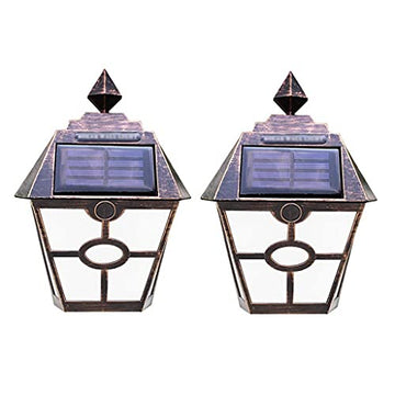 Outdoor Lighting — 2-Piece Retro 2 LED Solar Figurine Landscape Lights
