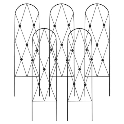 Trellises — American GardenWorks Button Pot Trellises, Black, Set of 5