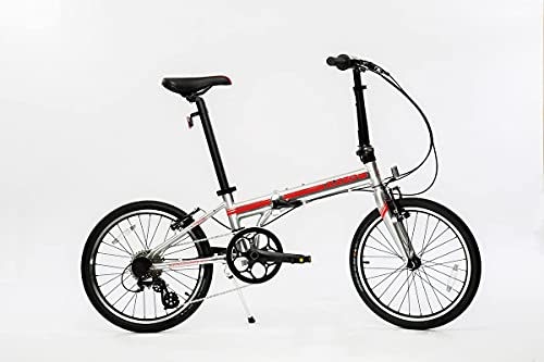 ZiZZO Liberte Lightweight Aluminum Folding Bicycle Silver/Red