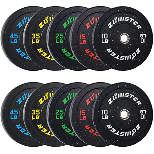 Zoomster 260LB Bumper Plate High Bounce Bumper Weight Plate Black Yellow White Green Blue Red