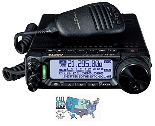 YAESU Bundle - FT-891 HF/6M 100W Mobile Transceiver with Ham Guides Quick Reference Card Black