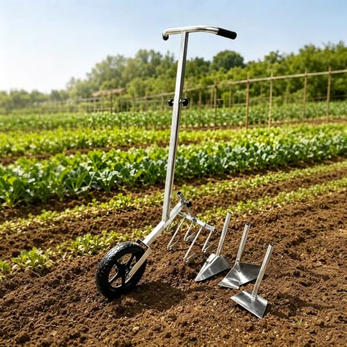 Cultivators & Tillers — Asiwnshw Hand Tiller Cultivator with 4 Interchangeable Shovels