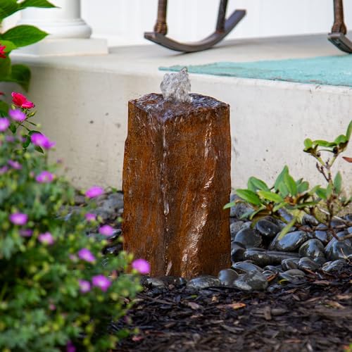 Pond Décor — Aquascape Faux Basalt Column Fountain, Brown, 78361