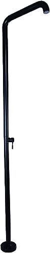 CFDZCP Outdoor Shower kit Free-Standing Outdoor Shower ， Stainless Steel Rainfall Garden Shower Fixture W/Integrated Top Spray Shower Head, Perfect for Backyard Pool Beach, Black