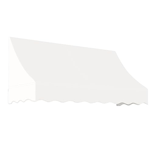 Awntech 8' Nantucket (100.5"-31"-24") Curved Slope Fixed Awning, White