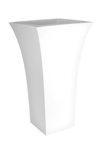 Jackson Pottery 22 in. Tall Flaired Square Planter - White