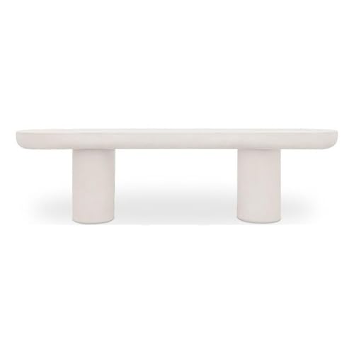 Moe's Home Collection Rocca Bench Concrete White