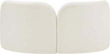 Meridian Furniture 44002Cream-L Daphne Collection Art Deco Loveseat with Rich Cream Velvet Fabric, Solid Wood Ball Legs, Solid Wood Inner Frame, 64" W x 34.5" D x 29" H, Cream
