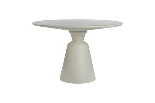 Armen Living Palea Indoor Outdoor Dining Table in White Concrete Finish