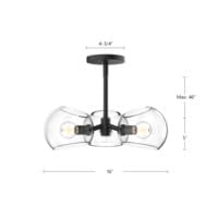 Alora Lighting PD548315MBSM Willow - 3 Light Pendant-5 Inches Tall and 16 Inches Wide, Finish Color: Matte Black, Glass Color: Smoked Solid