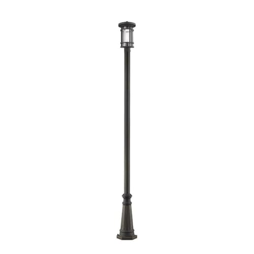 Z-Lite 570PHM-519P-ORB 1 Light Outdoor Post Mounted Fixture, Oil Rubbed Bronze