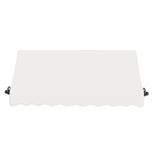 Awntech 5' Charleston (64.5"-18"-36") Sloped Fixed Awning with Scrolled Iron Arms, White