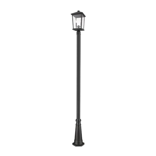 Z-Lite 568PHBR-519P-BK 2 Light Outdoor Post Mounted Fixture, Black