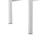 Benzara Meta 95 Inch Extendable Dining Table, White Aluminum Frame, Plank Top
