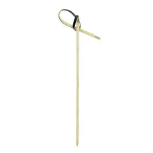 PACKNWOOD 209BBLOKO10 - Black Knot Bamboo Skewer - Loko Black Looped Bamboo Skewer - Biodegradable Knotted Picks - Bamboo Knot Picks - 3.9" - 2000 per case