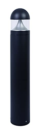 Solus Rounded LED Bollard Path Light – 20W Integrated LED, 1400 Lumens – 3000K or 4000K CCT – Modern Outdoor Light, ETL Listed – Black or Bronze Finish (Black, 4000K / Single Pack)