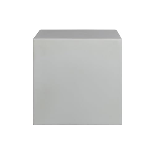 Armen Living Minerra Indoor Outdoor Side Table in White Concrete Finish