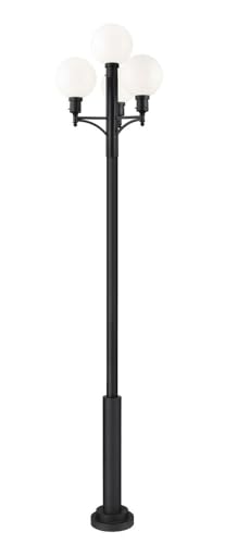 Z-Lite 597PHB-4-5010P-BK Laurent 1 Light Outdoor Post Mount Fixture, Black