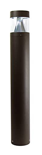 Solus Round Tunable LED Bollard – Switchable Wattage (12W–22W), 1600–3000 Lumens – Adjustable CCT 3000K/4000K/5000K – Black or Bronze Path Light (Bronze, Round/Single Pack)