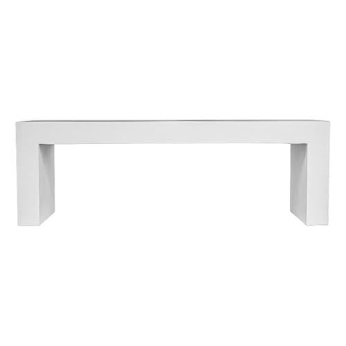 Moe's Home Collection Lazarus Outdoor Bench White Stone Dining Benches