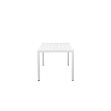 Pemberly Row Contemporary Aluminum Patio Dining Set, 13-Piece, White Finish, Includes 6 Stackable Chairs, 1 Table with Umbrella Hole, 6 Loungers with Wheels, Weather-Resistant Outdoor Furniture