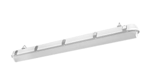 Rab SHARK4-50W/D10 Quick Mount/Surface/Stainless Steel Spring Clips Linear LED Washdown Fixture 50 Watt 4 ft 120 - 277 Volt Polyester Powder-Coated White