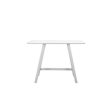 Benjara Keli 43 Inch Bar Table, Classic White Aluminum Frame, Rectanglular Top