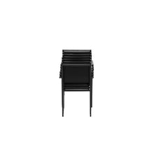 Afuera Living Aluminum Frame Patio Dining Chairs, 34" H x 21" W x 21" D, Black Finish, Set of 6, Stackable Modern Outdoor Seating, Rust-Resistant Durable Design for Patio or Garden Use