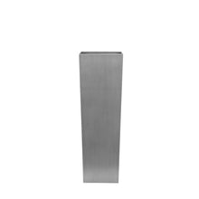 Benzara Zeny 48 Inch Tall Planter Vase with Hidden Insert, Tapered Barrel, Silver