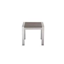 Pemberly Row 2-Piece Aluminum Patio Lounger and Side Table, Adjustable Recline, Modern Gray Finish, Rustproof Frame, Textilene and Polyresin, Outdoor Set for Patio or Poolside Relaxation