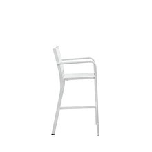 Benzara Keli 44 Inch Set of 6 Bar Stools White Aluminum