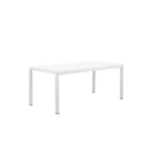 Pemberly Row Contemporary Aluminum Patio Dining Set, 13-Piece, White Finish, Includes 6 Stackable Chairs, 1 Table with Umbrella Hole, 6 Loungers with Wheels, Weather-Resistant Outdoor Furniture