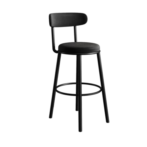 hezhuhe2258 Bar Chair Bar Stool Iron High Chair Household Reclining Multicolor Optional 75cm(Black)