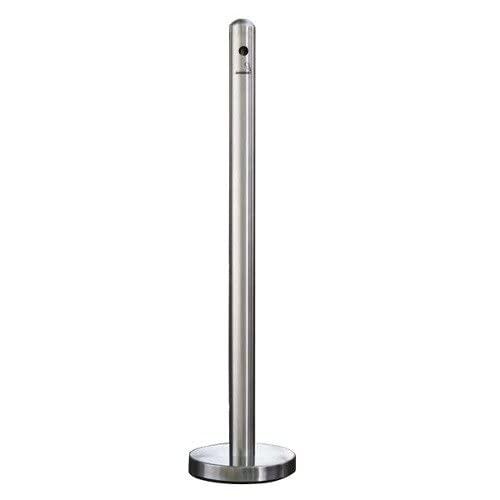 Cigar Container, 40" Brushed Stainless Steel Free Standing Smoker Pole and Base, Outdoor Cigarette Butt Receptacle, Great for Use in Patio, Hotels, Cafes, Offices, Restaurants, Bars, Casino, (CC6)