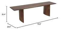 A&B Home AB-48412 70.9" L Rectangle Natural Sheesham Wood Indoor Dining Table, Brown
