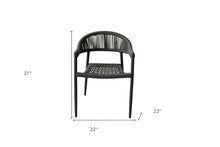 HomeRoots Set of Four 22" Gray Aluminum Outdoor Arm Chair