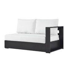 Outdoor Escape Powder-Coated Aluminum Outdoor Loveseat with Modular Left-Facing Design, Patio Furniture for Outdoor Couch Sectional, Gray White