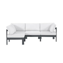 Outdoor Escape White Fabric Outdoor Patio Modular Sectional, Weather-Resistant Upholstery, Comfortable Seating, Stylish Design