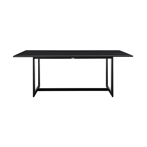 ARMEN LIVING LCCCDISQBL Cayman Outdoor Patio Dining Table in Aluminum, Black