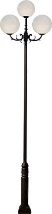 DABMAR LIGHTING GM2500-LED30-B Cast Aluminum 16" Globe Light Fixture 3 X 30 Watt LED 85-265 Volts, Black