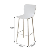 DINBOZ26X Counter Stools Pure White Household High Bar Chair Commercial Outdoor Backrest Chair Balcony Bar Bar Stools
