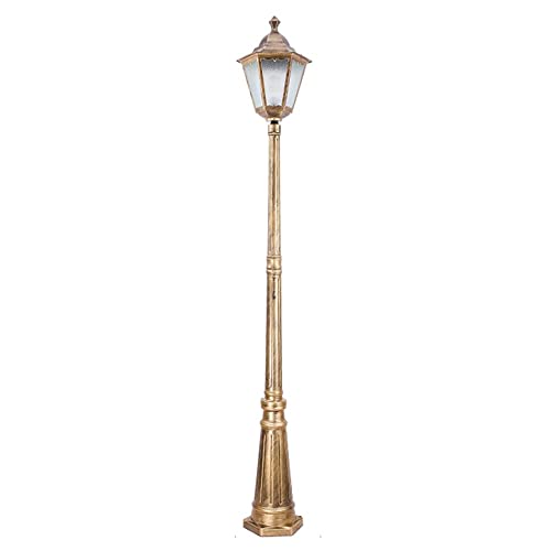 iumLeap 118.11In Outdoor Garden Lamp Post Light Aexterior Path Pillar Lamp Pillar Post Light Glass Lantern Single Head Bollard Path Lamp Waterproof Ip65 Street Light Mains Po(Bronze-300CM(118.11in))