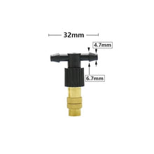 Ship accessories Adjustable Copper Misting Nozzle w/ 4/7mm Plastic Tee Thread Barb Connector Brass Watering Irrigation Sprinkler Cooling Nozzle Irrigation accessories(G)