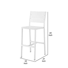 Benzara Kylo 18 Inch Set of 4 Bar Height Side Chairs White