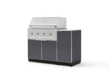 NewAge Products Classic Series 4PC Aluminum Slate Gray Modular Outdoor Kitchen Grill Island with 36" Performance Grill NG - 24"D x 52"W x 47.5"H
