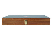 Zaza & Sacci Luxury Wood Backgammon Board Set Leather Mahogany Case Brown Black 20.5 Inch Large
